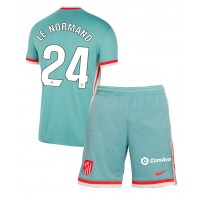 Camisa de Futebol Atletico Madrid Robin Le Normand #24 Equipamento Secundário Infantil 2024-25 Manga Curta (+ Calças curtas)